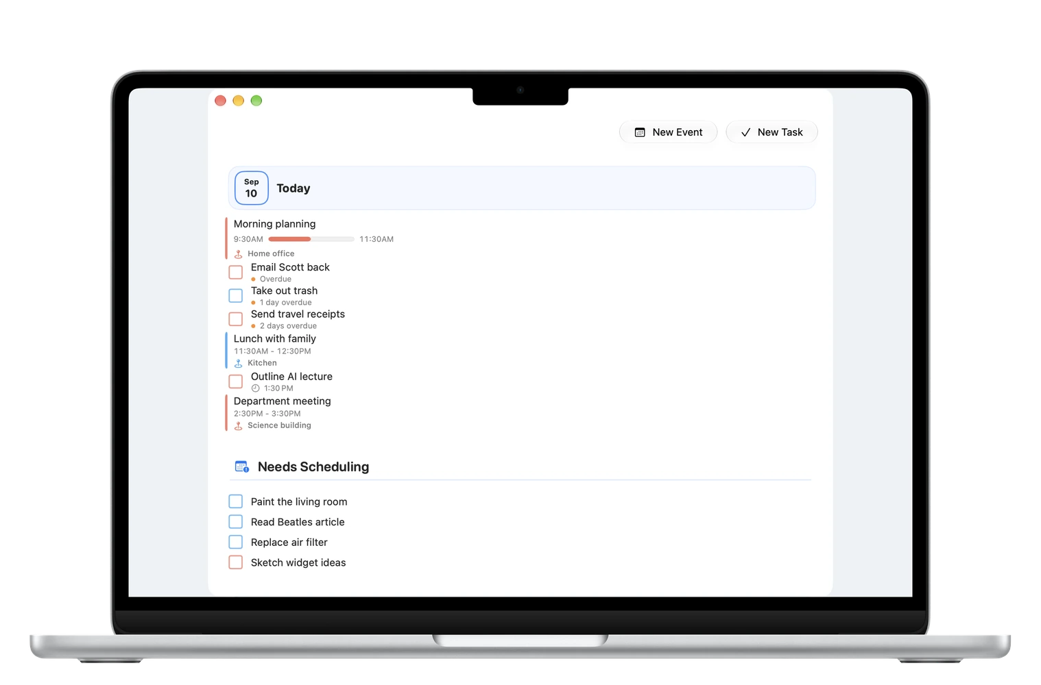 Timelane timeline on Mac
