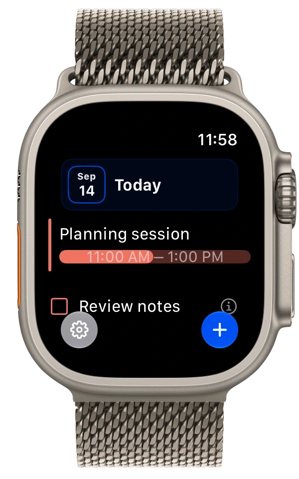 Timelane on Apple Watch